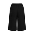 thumbnail image 4 of Cutuoiiu Trendy Womens Mid Length Shorts Solid Color Drawstring Closure with Side Slits and Pockets for Casual Outings Gift, 4 of 7