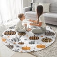 thumbnail image 3 of Fall Pumpkins Stars Pattern Round Blanket,Comfortable Soft Flannel Throw Blanket,All Season,Warm Lightweight Blankets for Sofa Bed Couch Living Room Chair 60"x60", 3 of 5