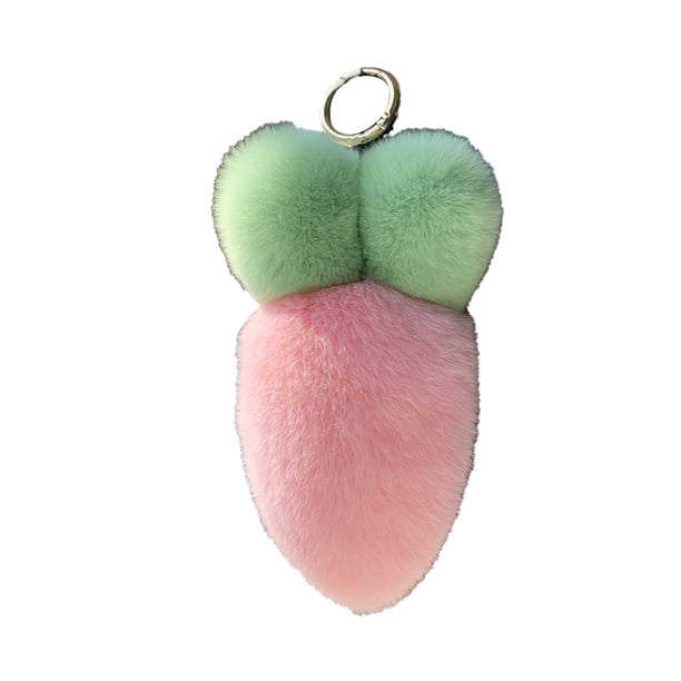 Guardurnaity Llaveros Bolsa Colgante Felpa Lindo Aspecto Coche Ornamento Zanahorias Patrón Estilo de dibujos animados Calcomanía colgante Paquete Ropa, zapatos y accesorios Miscelánea Rosado 16 CM