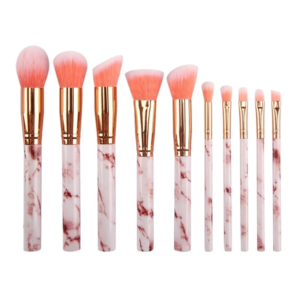 Set de brochas portátil, set de brochas para base de maquillaje, 10 piezas, brochas de maquillaje, brocha para sombra de ojos
