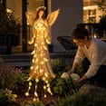 thumbnail image 6 of Clearance! Angel Blessing Magic Fountain - Flowing Snowflake LED Christmas Garden Light, Solar Christmas Yard Stake with Cascading LED Strands, Outdoor Grave Memorial Cemetery Yard Decor, 6 of 7