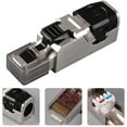 thumbnail image 2 of Connecteur Rj45 Blindé, Passage Modulaire, Fiche, Connecteur de Réseau 6a pour Chat, 2 of 8