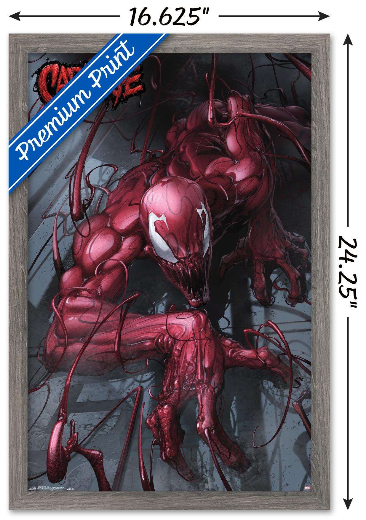 Marvel Comics - Carnage - Wall Wall Poster, 14.725" x 22.375", Framed