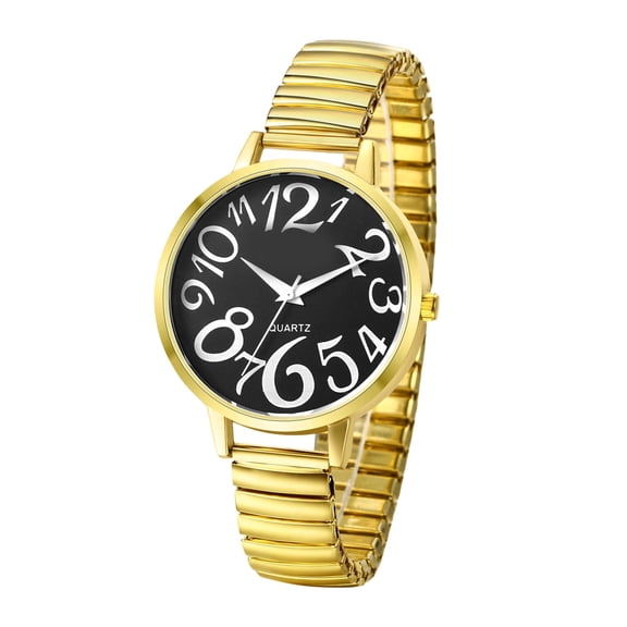 SELIVO Women'S Elastic Strap Watch: Large Face Big Number Easy Reader Watch Analog Quartz Watch Waterproof Casual Business Dress Wristwatch Elastic Watch Strap