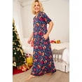 thumbnail image 5 of Dreams & Co. Plus Size V-Neck Short Sleeve Maxi T-Shirt Lounger, 5 of 6