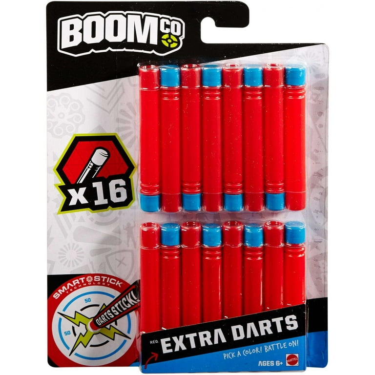 BOOMco Red with Blue Tip Smart Stick Darts, 16-Pack