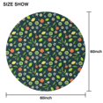 thumbnail image 6 of Mixed Citrus Fruit Leaves DarkGreen Pattern Round Tablecloth 60"x60",Wrinkle Wipeable Table Cloth for Kitchen Dining Room Picnic Patio Party, 6 of 6