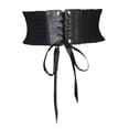 thumbnail image 2 of Corsé de piel sintética con cierre de encaje y correas anchas y elásticas para vestido de novia. Negro B, 2 of 9