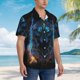 thumbnail image 3 of Balery Cool Blue Light Wolf Camisas hawaianas de manga corta para hombre, camisas playeras de corte holgado, camisas de vacaciones con botones,Small, 3 of 7