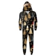 thumbnail image 6 of SUXIAN Christmas Pajamas Family Daddy Sleepwear Big Headed Deer Print Plaid Long Sleeve Jumpsuit Soft Suitable Holiday Romper Mens Pajamas, 6 of 7