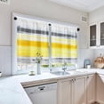 thumbnail image 5 of Yellow Grey White Kitchen Curtains Stripes Window Curtains and Valances Set 36 Inch, Abstract Painting Art Short Tier Curtain for Kitchen, Modern Small Kitchen Decor, 5 of 5