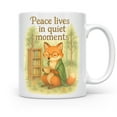 thumbnail image 2 of Cozy Fox 11 oz Coffee Mug - Mindful Gift for Book Lovers White Ceramic, 2 of 7