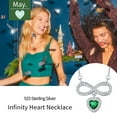 thumbnail image 4 of FOCALOOK Sterling Silver Infinity Love Heart Pendant Necklace for Women May Emerald Birthstone Necklace Birthday Valentines Day Mothers Day Jewelry Gifts, 4 of 10