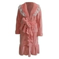 thumbnail image 4 of Autumn And Winter Extended Pajamas, Coral Velvet, Thickened Plush, Bathrobes,women's robes long plush hooded ladies shower luxury christmas warm fuzzy robes house coat bathrobe for women full length, 4 of 5