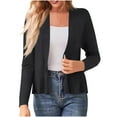 thumbnail image 3 of Feancey Ribbed Knit Shrug Cardigans for Women Lightweight Cropped Open Front Sweaters Fall Dressy Casual Office Sweater Jackets Tunic Cardigan Top Outwear Black XXL, 3 of 7