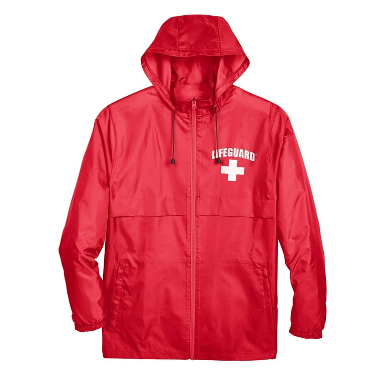 LIFEGUARD Official Unisex fit Zip up Windbreaker Rain Jacket Lightweight Coat Gear XL Red Walmart