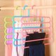 thumbnail image 3 of Paquete de 3 organizadores de pantalones de armario de 5 capas antideslizantes, colgador de tela multifuncional para ahorrar espacio para ropa, pantalones, bufandas, corbatas, 3 of 5