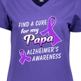 thumbnail image 4 of Inktastic Alzheimer's Awareness Find a Cure for my Papa Women's V-Neck T-Shirt, 4 of 5