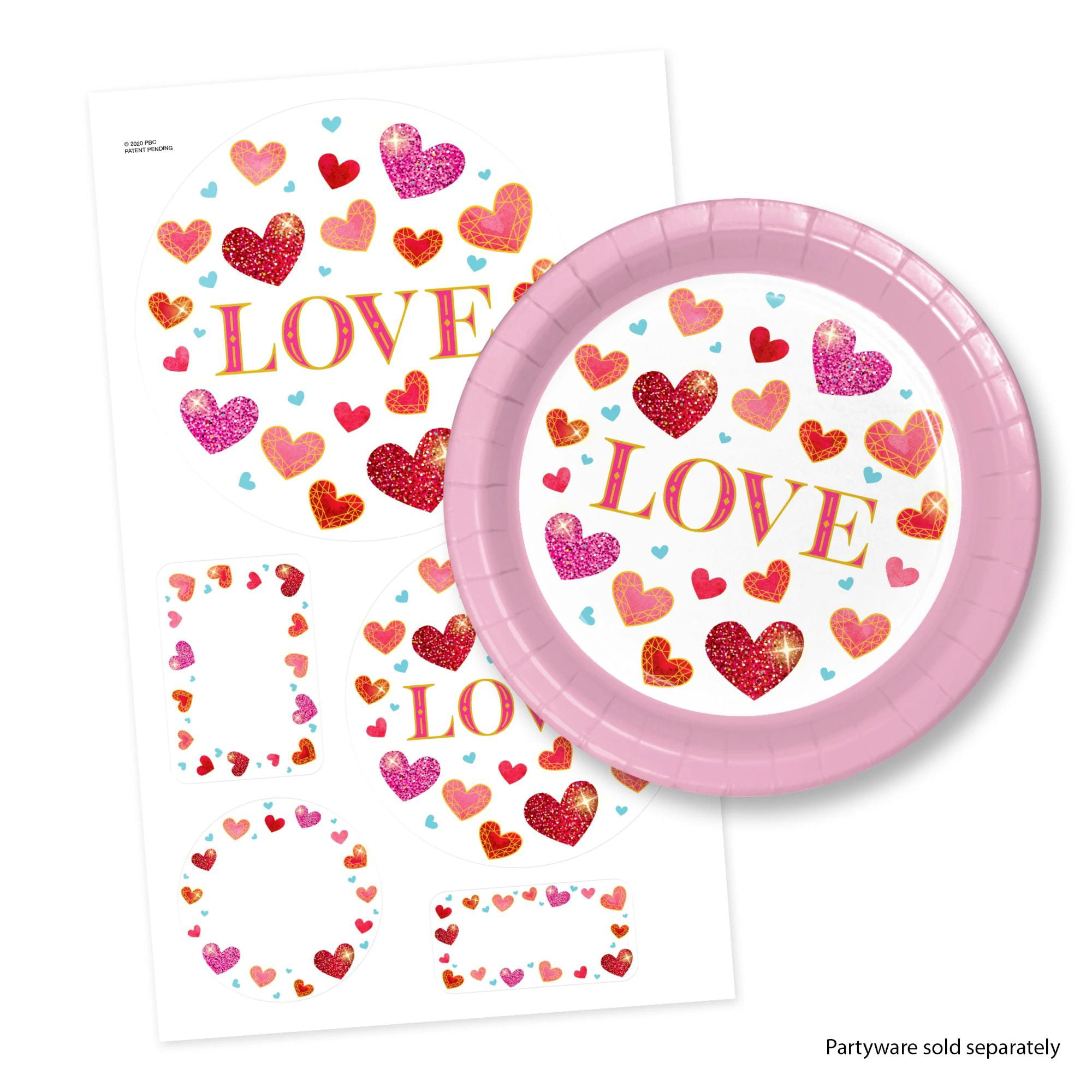 Print Plates & Bowls 8 Pieces Valentines Day Party Supplies Fun Express Print Tableware Wild For You Dessert Plates for Valentines Day 