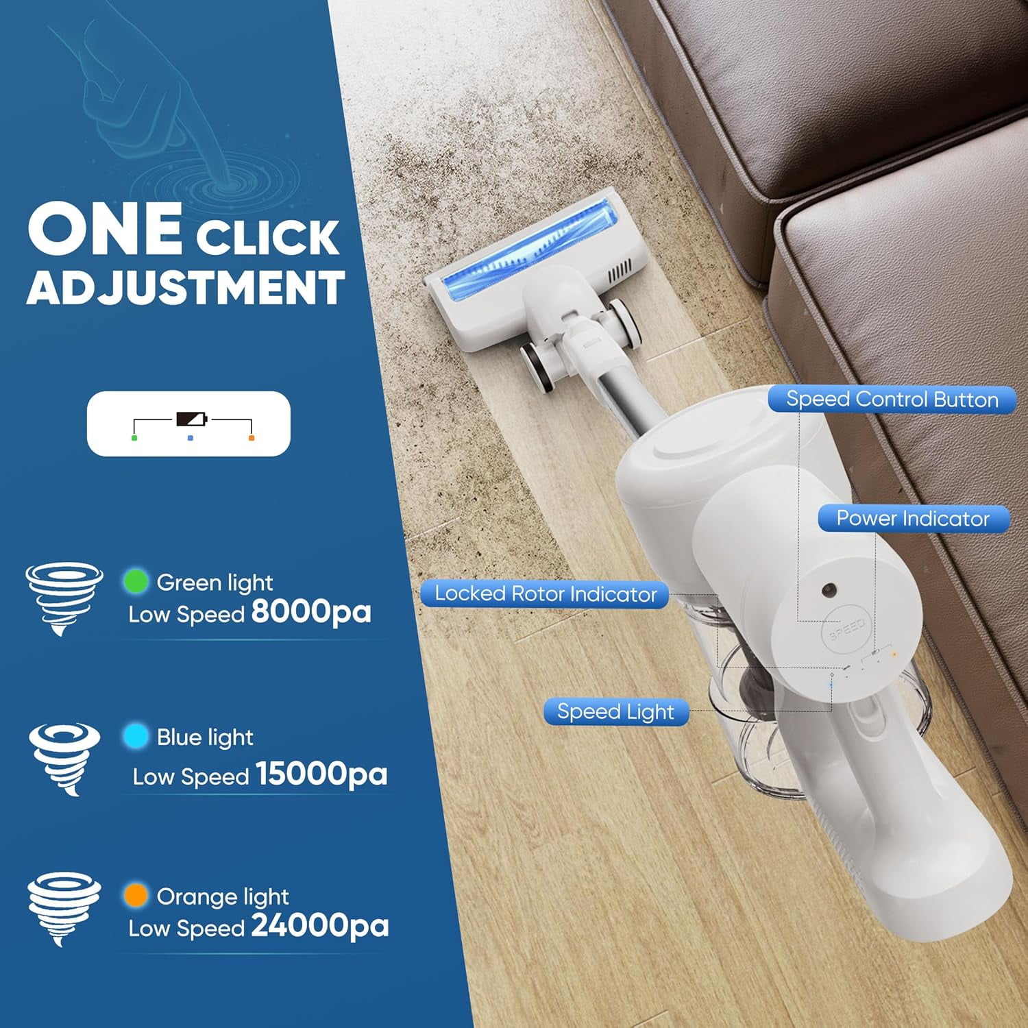 Cordless Stick Vacuum Cleaners for Home Rechargeable Lightweight for Hard Floor and Pet Hair Removal, Handheld Carpet Sweeper, White Cordless Stick Vacuum Cleaners for Home Rechargeable Lightweight for Hard Floor and Pet Hair Removal, Handheld Carpet Sweeper, White