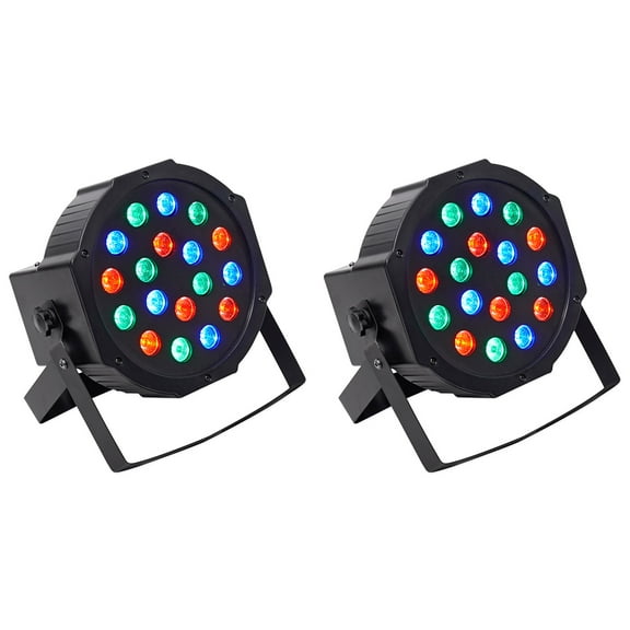 (2) Rockville RockPAR50 LED RGB Compact Par Can DJ/Club DMX Wash Lights