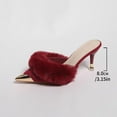 thumbnail image 4 of Xfvqtps Womens Metallic Accent Pointed Toe Mule Heels Slip On Party Shoes Evening Dress Sandals Comfortable, 4 of 9
