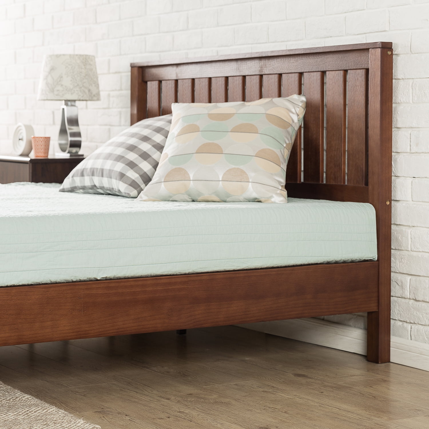 Zinus Vivek Deluxe Wood Platform Bed Frame With Headboard Queen Hanaposy