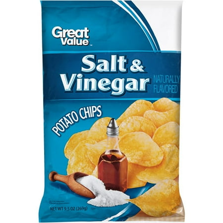 Great Value Salt & Vinegar Flavor Potato Chips, 9.5oz