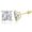 Yellow Gold, variant on 14K Solid White Gold Minimalist Square-Cut Princess CZ Stud Post Screw Back Earrings