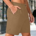 thumbnail image 2 of FRSASU Men's Solid Color Casual Work Pants with Side Pockets Length Half Shorts Pants Khaki, 2 of 6