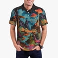 thumbnail image 2 of Balery Galactic Jungle Dinosaurs Printed Men’s Short Sleeve Polo Shirt, Midweight Men's Shirt,Golf Polo shirts -XX-Large, 2 of 8