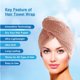 thumbnail image 4 of Toalla para el cabello Envoltura de cabeza de turbante absorbente de secado rápido para mujeres con botón (2 piezas) Vhermosa, 4 of 5
