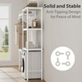 thumbnail image 4 of 5-Tier Wood Over The Washer and Dryer Storage Shelf- Laundry Room Organization Space Saving Laundry Drying Clothes Racks Heavy Duty Adjustable Height Bathroom Shelf for Home Decor, 4 of 7