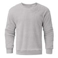 thumbnail image 4 of ZHOGXU Mens Fuzzy Pullover Long Sleeve Round Neck Solid Color Loose Fit Breathable Fashion Sweatshirt For Autumn Winter Daily Wear,Grey,Xl, 4 of 5