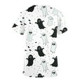 thumbnail image 3 of AGWOLF Women's Scrubs Clearance Halloween Scrub Tops Cute Bat Ghost Print Short Sleeve Nurse Shirts V Neck Working Uniform Lightweight Blouses with Pockets, 3 of 5
