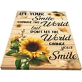 thumbnail image 2 of Rustic Wall Art Sunflower Butterfly Quetes Canvas Print Let Your Smile Change The World Country Flower Painting Inspirational Artworks Kitchen Home Decor For Bathroom Living Room Bedroom 12x16inch, 2 of 6