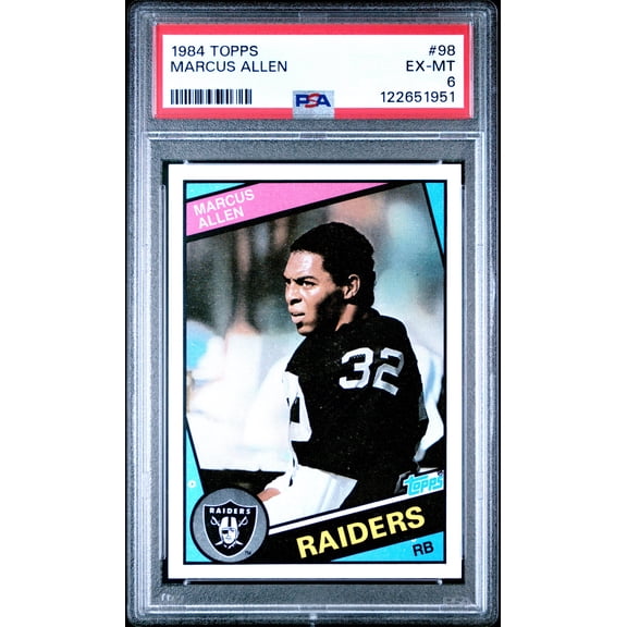 Graded 1984 Topps Marcus Allen #98 Football Card PSA 6 Excellent