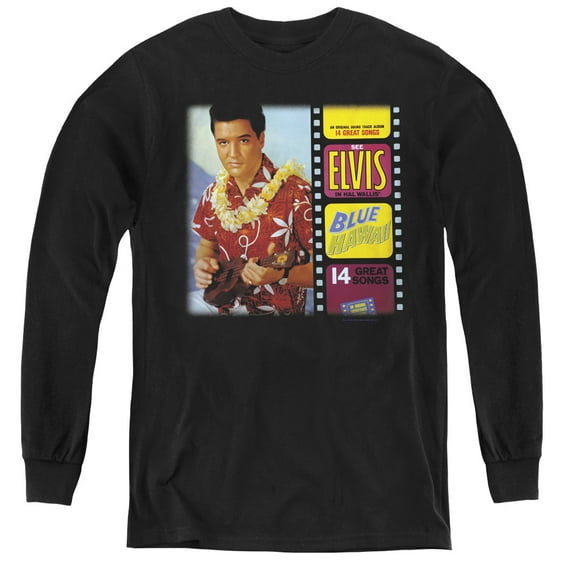 Elvis Presley Blue Hawaii Album Youth Long Sleeve T-Shirt Black