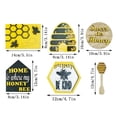 thumbnail image 3 of Set of 12 Bee Wooden Sign Tiered Tray Decor , Bumble Bee Wood Block Spring Summer Farmhouse Bee Home Kitchen Decor Self-Standing Display for Tray, Mantel, Bar, Shelf, 3 of 9