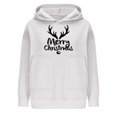 thumbnail image 5 of 2024 Christmas Baggy Hoodies Ladies Letter Print Graphic Sweatshirt with 2 Pockets Casual Pullover Tops Loose (X-Large, White), 5 of 6
