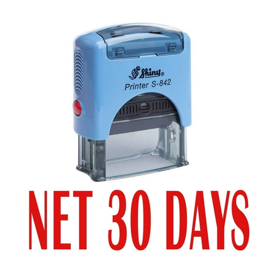 NET 30 DAYS Self Inking Rubber Stamp Office Stationary Custom Shiny Stamp