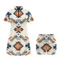 thumbnail image 6 of Chririnla Tribal Mexico Antique Tennis Dress for Women Retro 70s 80s A Line Short Sleeve Midi Athletic Golf Dress with Separate Shorts 2 Piece Sets Workout Outfits for Pickleball, 6 of 7