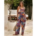 thumbnail image 3 of Lentta Women's Patchwork Dual Pocket Jumpsuit - Loose Floral Print Bohemian Wide Leg Bib Overall for Spring & Summer, 3 of 7