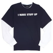 No Boundaries - Men's "I Make Stuff Up" Layered Graphic Tee