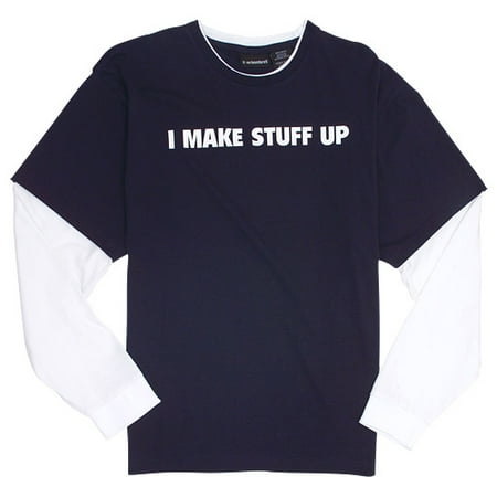 No Boundaries - Men's "I Make Stuff Up" Layered Graphic Tee