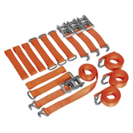 

Sealey Tdrwkit Car Transporter Ratchet Tie Down Wheel Kit 4Pc 50Mmx3Mtr 4500Kg