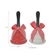 thumbnail image 3 of Metal Bell With Wooden Handle (With Bow) (Asstd) - Set of 2, 3 of 3