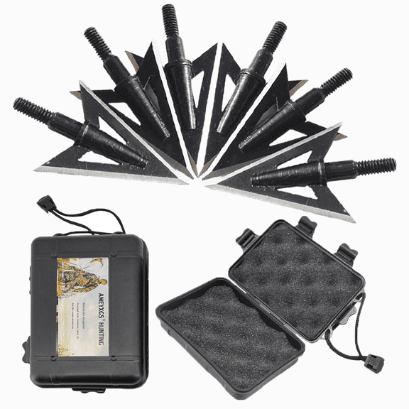 Archery 100Gr Broadhead Points – 2 Blade Screw-In Arrow Tips for Hunting