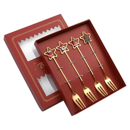 

Stainless Steel Christmas Spoon Coffee Spoon Ice-Cream Soup Sugar Dessert Teaspoons Fork Kitchen Tableware