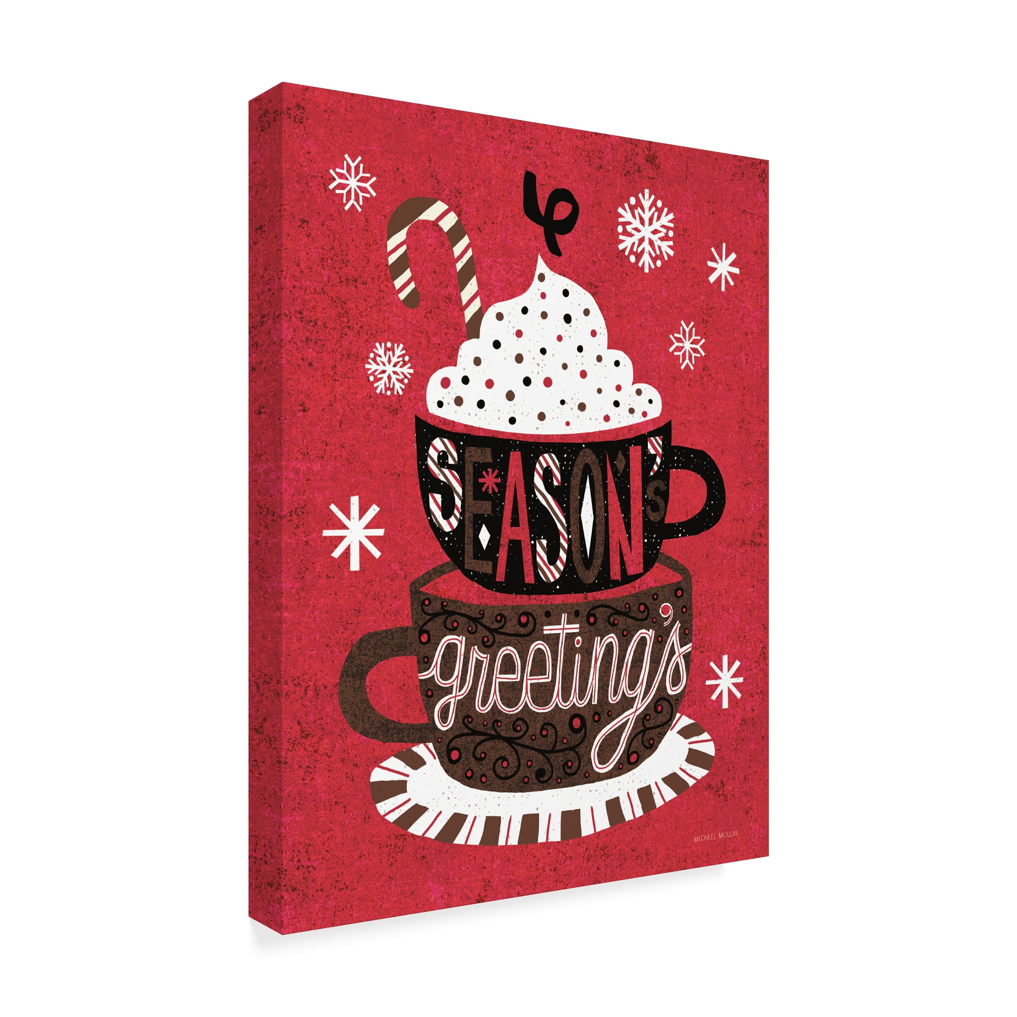 Trademark Fine Art 'Festive Holiday Cocoa Seasons Greetings' Canvas Art by Michael Mullan